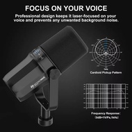 Tebaru SECONDWAVE Dynamic Microphone Cardioid For XLR USB Broadcast Mic with Frequency Response Berk