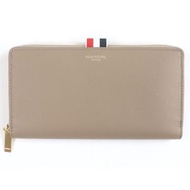 全新未使用THOM BROWNE ブラウン皮革超薄長拉鍊錢包，三色米色，附原廠盒。男士款。