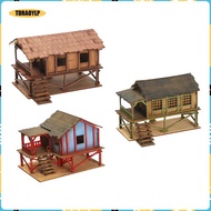 [tdraoylp] 1/72 Models House DIY Crafts Unassembly DIY Wooden House Assemble Miniature