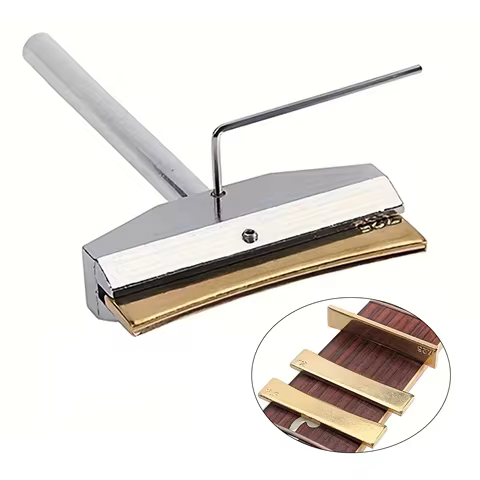Electric Guitar Repair Tool Fret Radius Press Caul Fingerboard Fret Brass Insert Tool with Wrench Lu