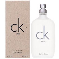 ＊微風小舖＊缺貨~Calvin Klein CK One 中性淡香水 200ml TESTER~可超取付款 可刷卡