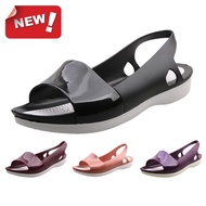 Fashion Roman Sandals Women Summer Brand New Jelly Shoes Lady Leisure Peep Toe Flat Sandal 6001 V808