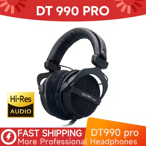DT990 PRO Studio Headphones Open-Back 250 Ohm Professional Monitor Headset with Velvet Earpads for R