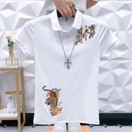 Áo thun áo thun nam thiết kế họa tiết thêu đặc sắc - H87