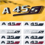 ABS For Mercedes Benz A35 45 43 AMG W177 W176 A35 A45 A45S TURBO 4MATIC Car Trunk Letters Emblem Bad