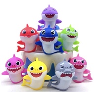 8 piece set of baby shark figurine cake topper