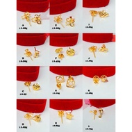 Wing Sing 916 Gold Variety Stud Earrings Collection / Pelbagai Subang Paku Padu Fesyen Manis Emas 916