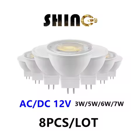 8PCS/LOT Low voltage led spotlight MR16 AC DC 12V high brightness 3W-7W warm white light GU5.3 can r