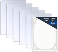 6 Pieces 8.2" x 11.6" A4 Sized Rigid Print Protectors, Clear Hard Plastic Sheet Protectors, Top Load
