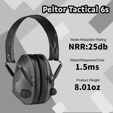 3M Peltor Tactical 6S Slim Line Electronic Headset with Audio Input Jack Olive Green Hearing Protect
