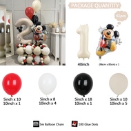 61pcs Disney Mickey Mouse Kids Baby 1-9Th Birthday Party Decorations Balloon 40Inch Number Ball Foil