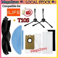 🇲🇾 Replacement for ILIFE T10S Robot Vacuum Accessories Rubber Main Brush Hepa Filter Mop Cloth Berus