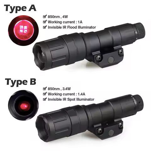 Tactical Flashlight 850nm Long-Range Infrared Illuminator Airgun Accessories For Hunting HS15-0153