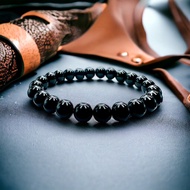 สร้อยข้อมือ ประคำข้อมึอ หยกดำ Type A ขนาดลูกปัด หินหยก 7.8 mm ขนาดไซส์ 13-16 cm หยกเม็ดกลม สวย