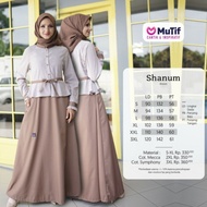 Mutif Shanum Brown Baju Muslim Gamis Dress Casual Premium Ori Lebaran