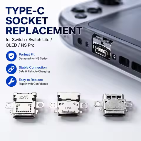 5PCs Charging Port Type-C Socket Replacement for Switch/Switch Lite/Oled/NS Pro
