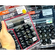 น็อตเรย์ น็อตล้อ RAYS แท้ เหล็กสีดำ japan นำเข้า ญี่ปุ่น 1.5 1.25 wheel lug nut น้อตล้อ น็อต ray ray