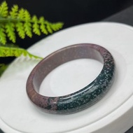海洋碧玉手镯 56MM 冰潤魚籽老料 紫綠雙色玉髓手環 脈輪療愈和諧