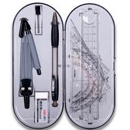 HIV00 8 chiếc / bộ Chống vỡ Compa Thước đo góc Đồ dùng học sinh Cái thước kẻ Bộ thước la bàn Bộ Kit 