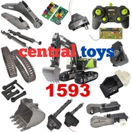 Parts HUINA 1593 gearbox track motor board rc excavator heavy equipment