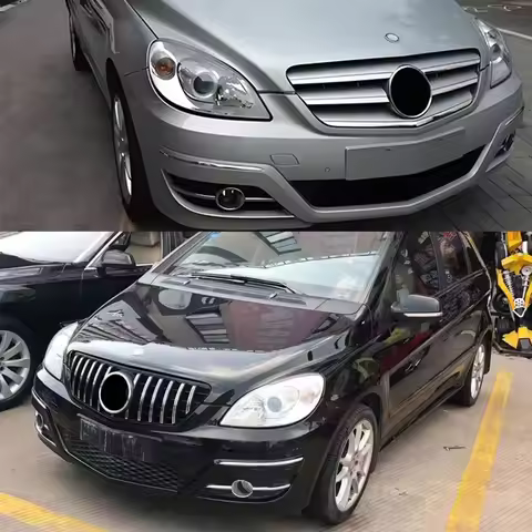 GT Style Glossy Black Front Grille For Mercedes B-Class W245 2009-2011 B160 B180 B200 Mesh Sport Bum