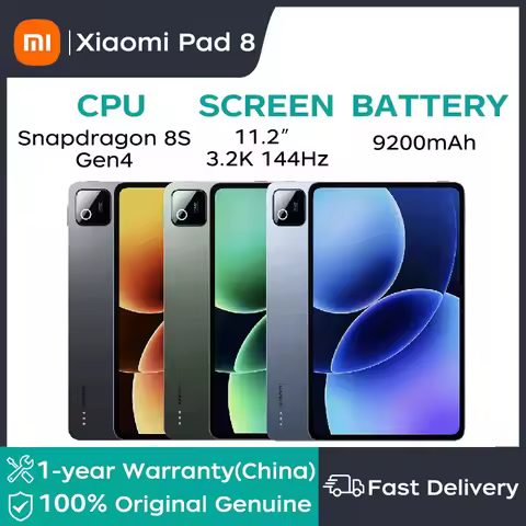 New 2025 Xiaomi Tablet Xiaomi Pad 8 11.2"144Hz 3.2K 4th Gen Snapdragon 8s HyperOS 3 9200mAh 45W Fast