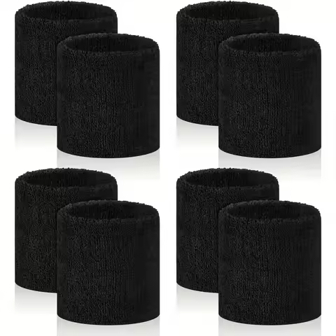 8pcs Wrist Support Band Wristband Sport Bracers Sweat Towel Cuff Tennis Wrist Guard Protector Strap 