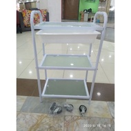 Glass trolley, 3-tier facial trolley, salon trolley