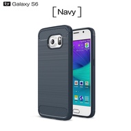 Samsung Galaxy S6 Carbon Fiber Slim Brushed Line Medium Hard TPU Casing Cover