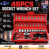 46pcs Ratchet Wrench Spanner Set Chrome Vanadium Socket 46 Tools Box Auto repair tool socket set