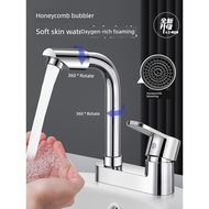 paip sinki dapur paip sinki dapur 2 kepala Faucet Double Hole Two-in-One Bathroom Copper Washbasin