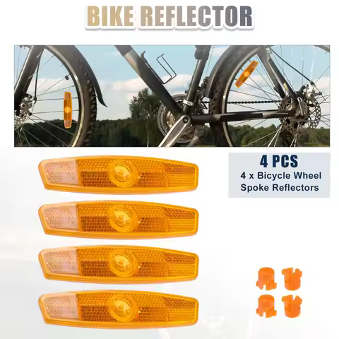 X Autohaux Bike Reflectors Bicycle Warning Reflector for Bike Bicycle 11.4x2.8x1cm ABS Yellow White 