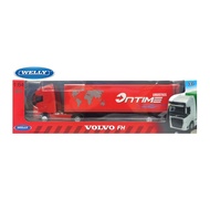 WELLY 1:64 TRANSPORTER METAL DIE CAST VOLVO FH TRACTOR TRAILER TRUCK (RED) MODEL COLLECTION 68051GW