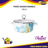 MARBLE COOKING POT / DUTCH OVEN 4S W/GL LID 18cm MARBLE CHEFINA