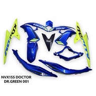 ( DR GREEN 01 ) YAMAHA NVX155 V1 BODY COVER SET SIAP STICKER TANAM DOCTOR NVX155 V1 GREEN BLUE