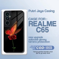 Latest Realme C65 Case Butterfly Flower Casing Realme C65 Softcase Hardcase Glossy Realme Putri Kesi