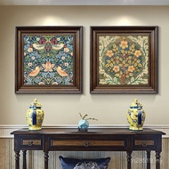 Entrance Mural Retro Background Oil Painting Morris Abstract Living Room Wall Sofa Painting Restaura