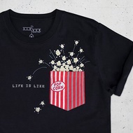 Life Is Like Popcorn 中性 T恤 - 黑色.