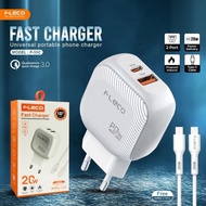 TC Fleco F-55C Type C To Type C Fast Charger PD 20W