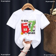 Cute T-Shirt Six Seven Christmas Games Children's Pixel Block Birthday 67 M Gift Men/Girls Clothing 