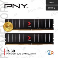 Memory PNY XLR8 Low Profile PC25600 3200Mhz DDR4 16GB - 2x8GB Ram