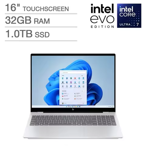 HP OmniBook 7 16" Touchscreen Laptop - Intel Core Ultra 7 255H - 2K OLED 120Hz - 32GB Memory - 1TB S