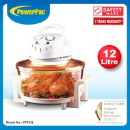 PowerPac Convection Oven Halogen Oven Grill Roaster Oven 12L Timer (PPT615)