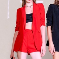 CALLING_COSTUME เซ็ทสูท 3 ชิ้น เสื้อสูท+กางเกง+เกาะอกตัวใน ❤️🖤 Set 3 pieces (CL791)