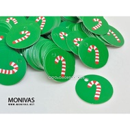 Printed Candy Green Christmas Gift Tag DIY Mini Message Labels (12pcs)