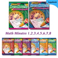 Book - Math Minutes - Grade1,2,3,4,5,6,7,8 - Sharp black and white laser printing
