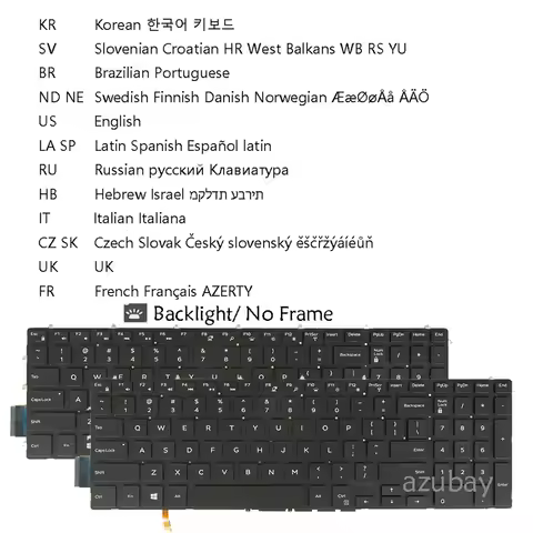 KR BR NE RU HB IT CZ/SK SP UK US Keyboard for Dell 0C2V70 0NRJGN 0KHRDN 0Y2HNT 03M93W 0PXRC6 0T3C9W