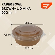 Paper Bowl Brown Paper Bowl Lunch Box 500ml to/ 1300ml (50pcs) - 500ml