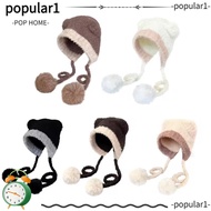 POPULAR Beanies Bear Hat, Thickened Crochet Ear Protection Hat,  Bear Ear Wool Warm Hat Winter