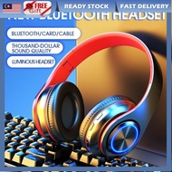 The ShopKl B39 Headphone With Wireless Bluetooth Colorful Light Pluggable Card Game Music Movement A
